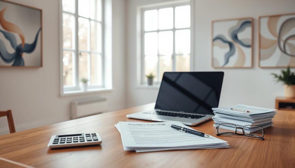 A tranquil, minimalist office setting with a wooden desk, a laptop, and a stack of documents representing insurance coverage for mental health evaluations. Soft, natural lighting filters through large windows, creating a calming atmosphere. On the desk, a calculator, a pen, and a pair of reading glasses symbolize the careful consideration required when budgeting for these important assessments. The walls are adorned with soothing, abstract artwork, conveying a sense of mental well-being and professional expertise. The overall scene exudes a sense of financial preparedness and thoughtful, compassionate care. A tranquil, minimalist office setting with a wooden desk, a laptop, and a stack of documents representing insurance coverage for mental health evaluations. Soft, natural lighting filters through large windows, creating a calming atmosphere. On the desk, a calculator, a pen, and a pair of reading glasses symbolize the careful consideration required when budgeting for these important assessments. The walls are adorned with soothing, abstract artwork, conveying a sense of mental well-being and professional expertise. The overall scene exudes a sense of financial preparedness and thoughtful, compassionate care.