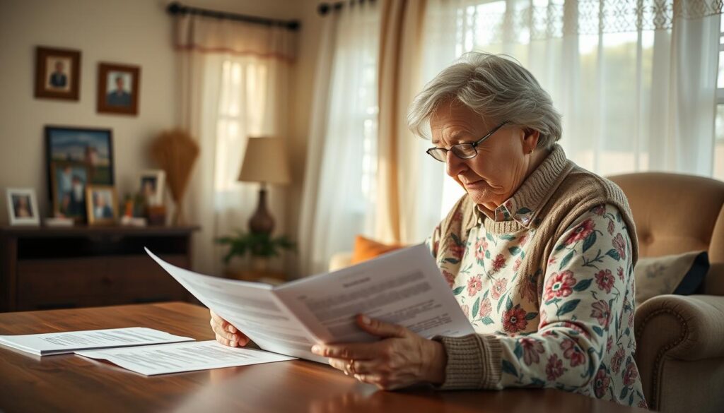 A warm, contemplative scene of a senior couple reviewing Gerber Life Insurance policy details. The husband, in a cozy sweater, sits at a wooden desk, meticulously studying the documents. His wife, in a floral dress, leans in attentively, her expression one of care and concern. Soft, natural lighting filters through lace curtains, casting a serene glow. The background is a comfortable living room, with family photos and a well-worn armchair suggesting a lifetime of memories. The overall mood is one of financial security and legacy planning, capturing the essence of Gerber's senior-focused life insurance offerings. A warm, contemplative scene of a senior couple reviewing Gerber Life Insurance policy details. The husband, in a cozy sweater, sits at a wooden desk, meticulously studying the documents. His wife, in a floral dress, leans in attentively, her expression one of care and concern. Soft, natural lighting filters through lace curtains, casting a serene glow. The background is a comfortable living room, with family photos and a well-worn armchair suggesting a lifetime of memories. The overall mood is one of financial security and legacy planning, capturing the essence of Gerber's senior-focused life insurance offerings.