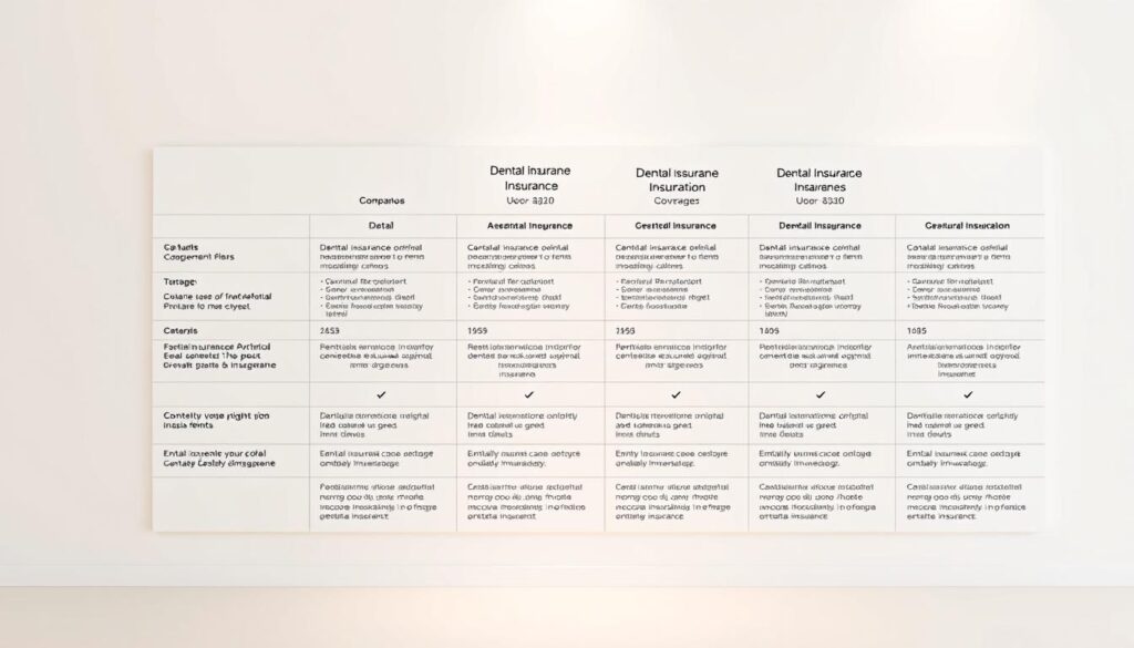 Detailed comparison of various dental insurance plans displayed on a clean, minimalist white backdrop. Crisp, high-resolution rendering showcasing plan details, coverage levels, and costs in a clear, organized grid layout. Subtle warm lighting creating a professional, trustworthy atmosphere. Careful camera angle to highlight plan information while maintaining an uncluttered, visually appealing composition. Highly legible typography with consistent styling across plan details. Absence of any distracting elements, allowing the viewer to focus solely on evaluating and comparing the dental insurance options. Detailed comparison of various dental insurance plans displayed on a clean, minimalist white backdrop. Crisp, high-resolution rendering showcasing plan details, coverage levels, and costs in a clear, organized grid layout. Subtle warm lighting creating a professional, trustworthy atmosphere. Careful camera angle to highlight plan information while maintaining an uncluttered, visually appealing composition. Highly legible typography with consistent styling across plan details. Absence of any distracting elements, allowing the viewer to focus solely on evaluating and comparing the dental insurance options.